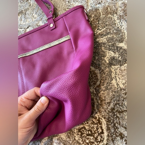 Thirty One TOWNSFAIR REVERSIBLE TOTE -PALACE OF JEWELLS PEBBLE Purse Bag Purple - Picture 8 of 12